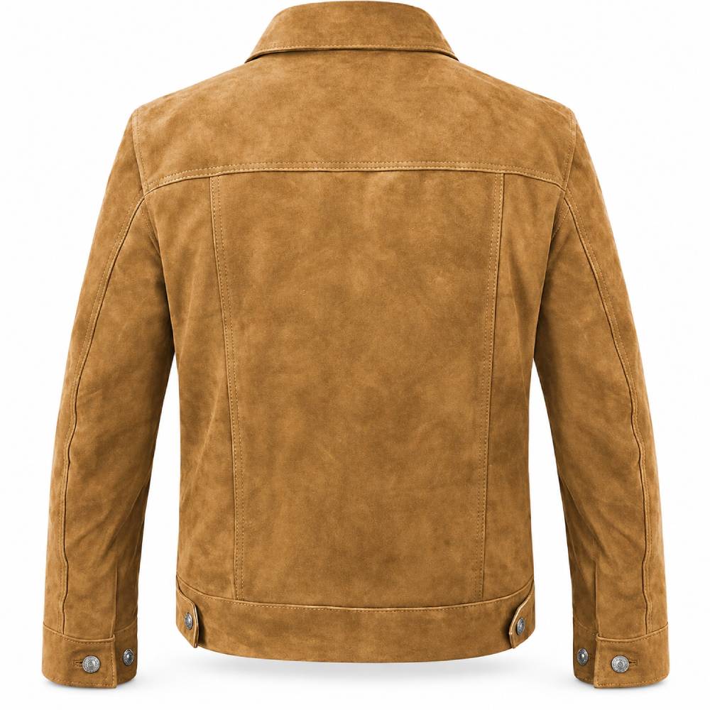 Brown Trucker Suede Leather Jacket
